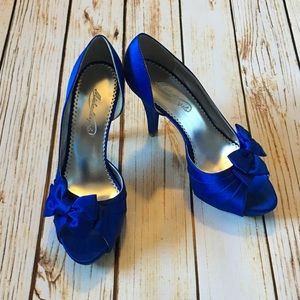 Peep Toe Royal Blue Pumps